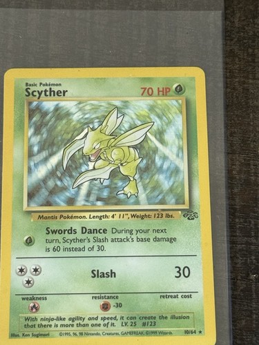 1999 Pokemon Jungle #10 Scyther - Hologram 1st Edition - Picture 2 of 5