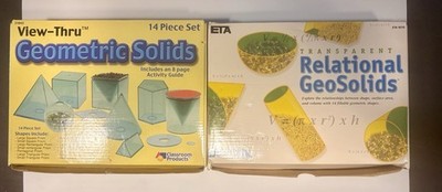 Learning Resources View-Thru Geometric Solids 28 Pieces Math Homeschool Geometry