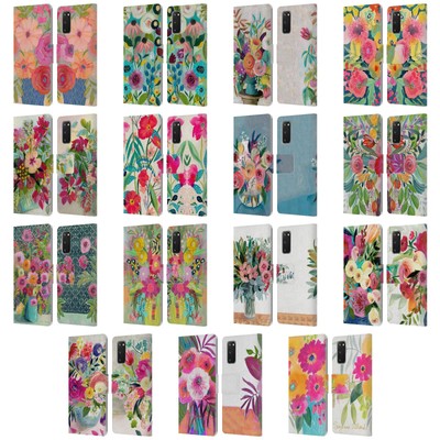 OFFICIAL SUZANNE ALLARD FLORAL GRAPHICS LEATHER BOOK CASE FOR SAMSUNG PHONES 1