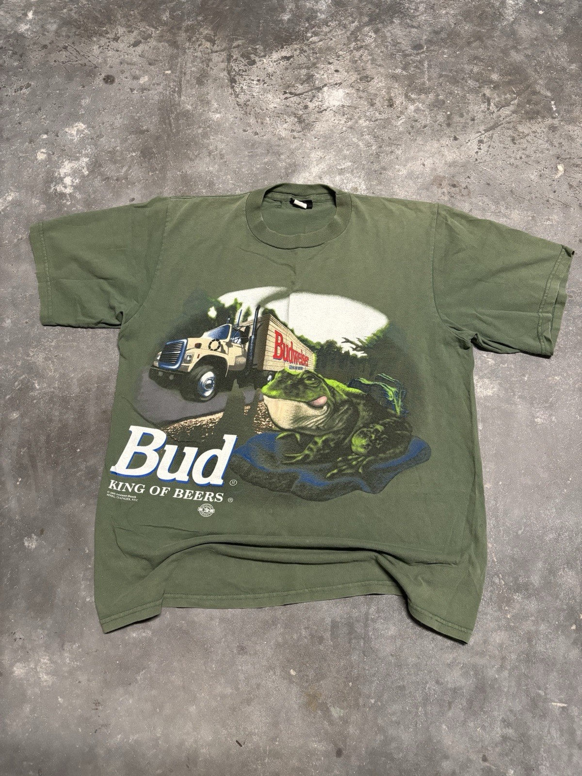Vintage 90s Budweiser King of Beers Frog Promo T Shirt Changes Size XL USA Made