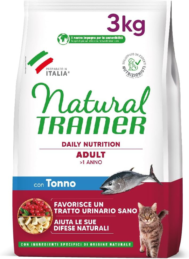 Natural Trainer Adult con Tonno 3 kg: Crocchette Gatto Alta Qualità