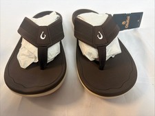 OLUKAI ‘Ahi Kai 10571-4848 Men's Size 11 Dark Java FlipFlop Slides Beach Sandals