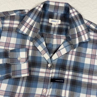 NWT Johnnie-O Inez Flannel Button Down Shirt Bel Air Blue Plaid LS Womens S