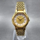 Seiko Watch Women 19mm White Dial Gold Tone Round V401-0289 New Battery