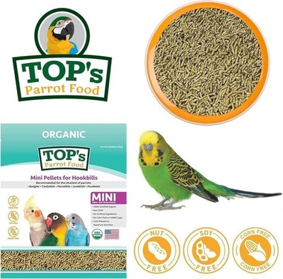 TOP's Parrot Food Mini Pellets for Birds & Parrot Healthy Organic
