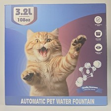 Automatic Cat or Dog Water Fountain Stainless Steel - 108oz/3.2L NIB