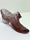 Fenton Vintage Amethyst Pressed Glass Slipper Shoe Daisy & Button Collect Cat