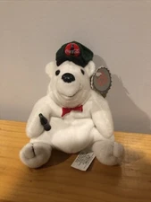 Coca-Cola Polar Bear Plush with Delivery Driver's Hat and Coke Bottle Style 0140