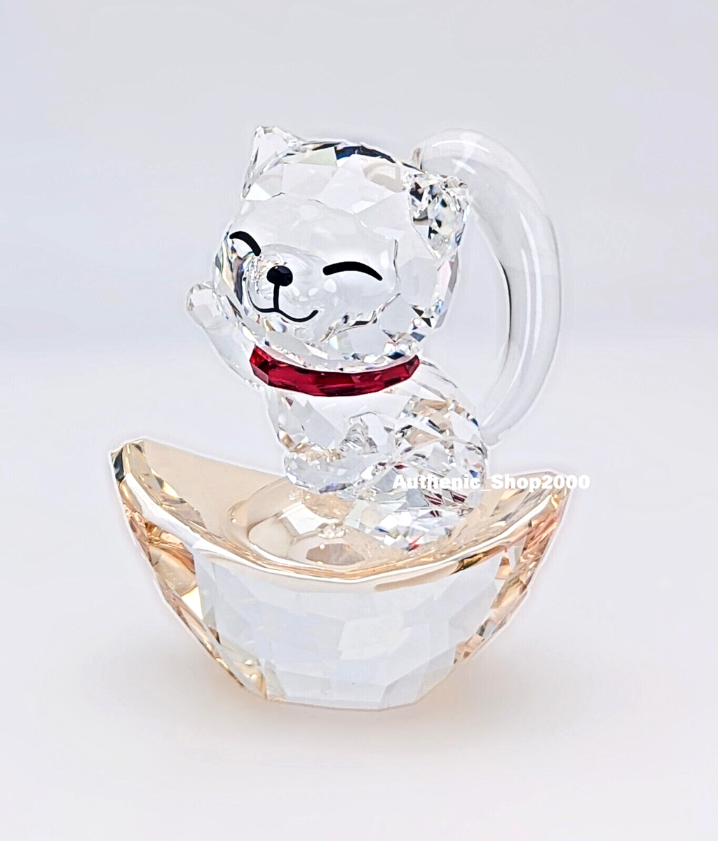 New 100% SWAROVSKI Crystal Asian Symbols Lucky Cat Figurine