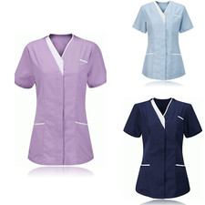 Healthcare Nursing Beauty Tunics Woman Ladies Uniform Carers Shirts Tops Nurse