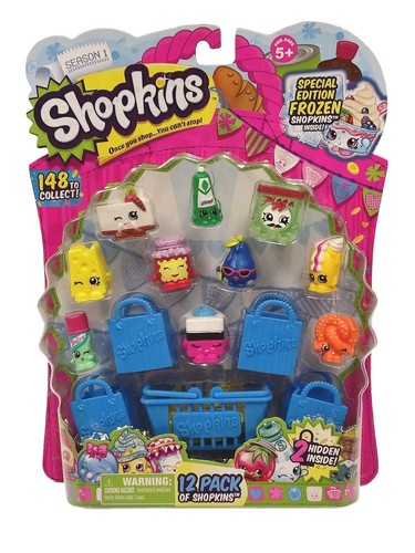 Shopkins Season 1 - 12 Pack with Shopping Basket Grocery Bags Shoppies VHTF J