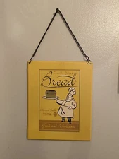 Bread 2008 Housewares International Inc. golden yellow metal hanging sign