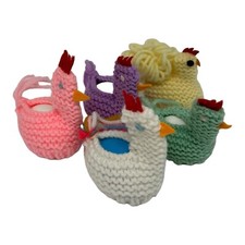 Vintage Handmade Crochet Egg Covers Easter Chicken Country Kitchen Farm Kitsch