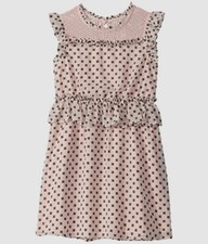 $170 BCBGirls Niña Rosa Pestañas Dobby Volantes Sin Mangas Mini Vestido Talla 8