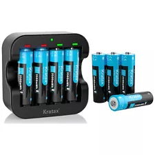 3500mWh Kratax AA Rechargeable Lithium Batteries 1.5V AA Li ion battery Charger