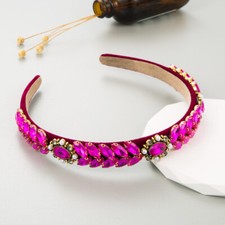 Damen Barock Perle Kristall Stirnband Strass Haarband Jeweled Tiara Krone