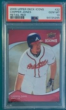 2009 Upper Deck Icons Baseball #22 Chipper Jones Retail Red PSA 10 POP 2 np