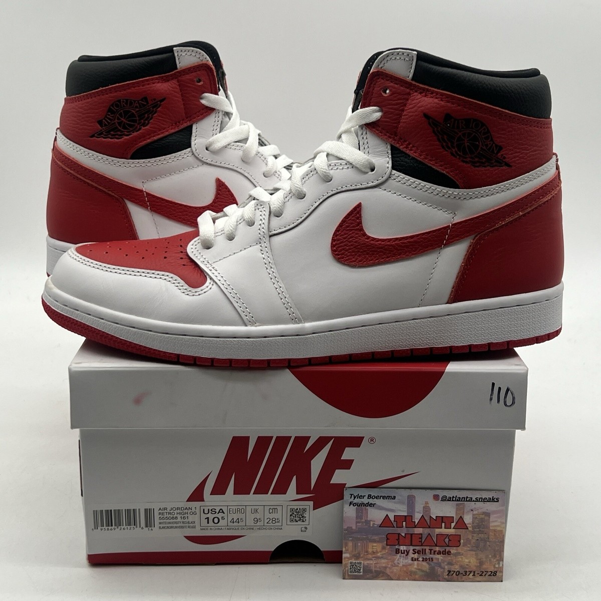 Size 10.5 - Jordan 1 Retro OG High Heritage Black White Red Size 10.5 - Jordan 1 Retro OG High Heritage Black White Red