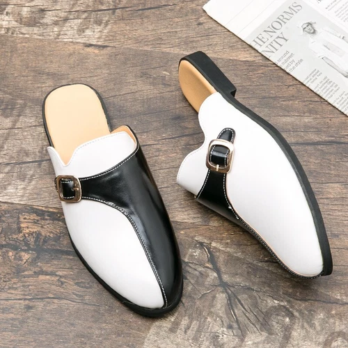 Men Casual Shoes Sandals Slip On Flat Half Loafers Luxury Male Slippers Slides - Bild 11 von 29