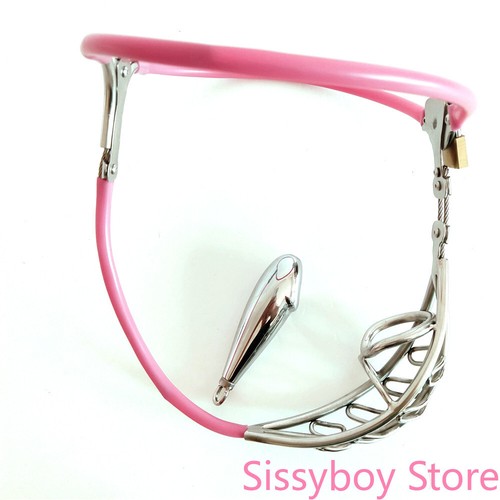 Stainless Steel Male Chastity Belt Hollow Cage with Plugs Waist ...