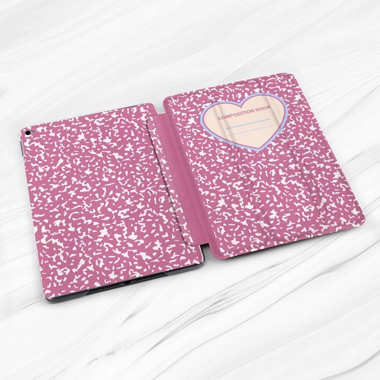 Pink Custom Composition Book Case For iPad 10.2 Air 3 4 5 Pro 9.7 11 12.9 Mini - Image 2 of 4