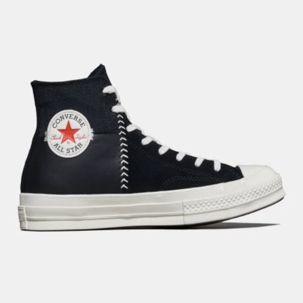 Half black half white top converse shoes
