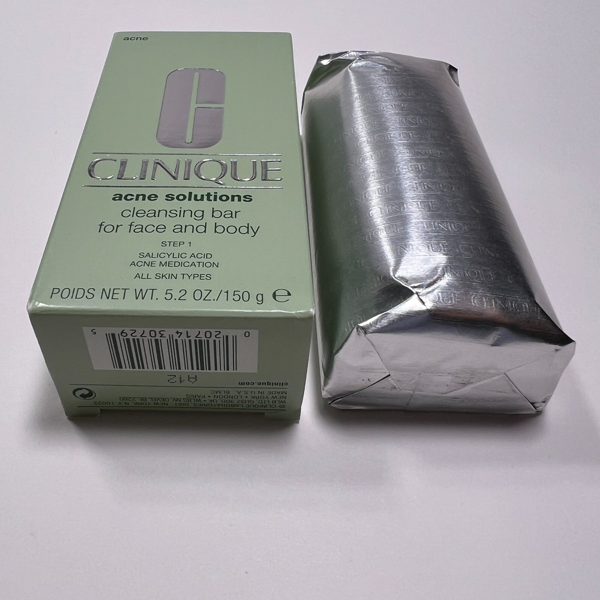 Clinique Acne Solutions Cleansing Bar for Face and Body - 5.2 oz