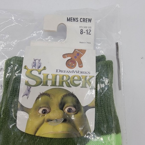 Men's Shrek Crew Socks - Sock Size 8-12 NWT NEW - Picture 2 of 3