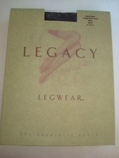LEGACY LEGWEAR BLACK CLEARLY SHEER TUMMY  HIP CONTROL SIZE D