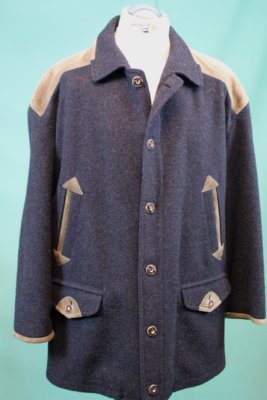 Orig Tofana Trachten Jacke 52/L Leder Alpaka Schurwolle schwarz