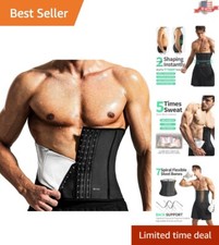 Heat-Silver Waist Trainer for Men   Ultimate Tummy Control and Back Support