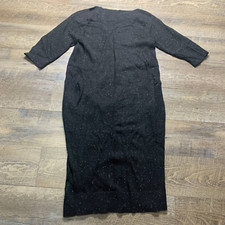 Lou & Grey Womens Sweater Dress Size Small Black 3/4 Sleeves Pullover Midi