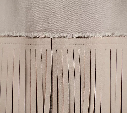 Haute Hippie Tribe Faux Suede Fringe Shacket Shirt Jacket White Size XXS A394226 - Image 4 of 4