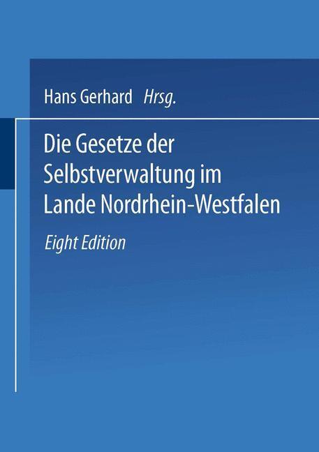 Thumbnail - Die Gesetze Der Selbstverwaltung Lande Nordrhein-westfalen | Buch |
