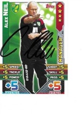ALEX NEIL SIGNED NORWICH CITY 2015 / 16 MATCH ATTAX CARD