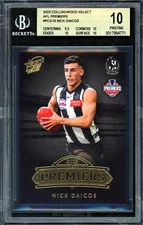 BGS 10 - 2023 Collingwood Magpies AFL Premiers Select Graded Card - Nick Daicos