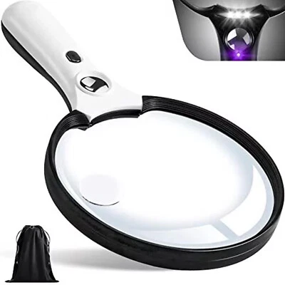 MARKENLOS LED Lupe 10X 20X 45X Juwelierlupe Handlupe UV Licht Leselupe Vergrößerungsglas