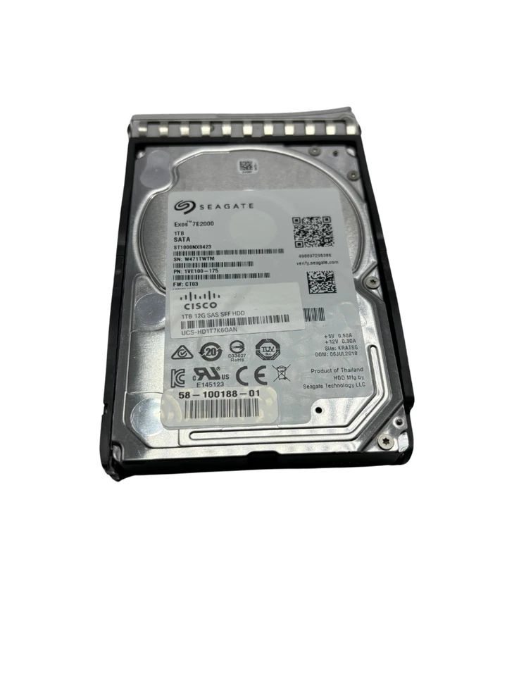 Cisco UCS-HD1T7K6GAN 1TB 7.2K SATA 6G 2.5" Hard Drive w60 - Image 3 of 3