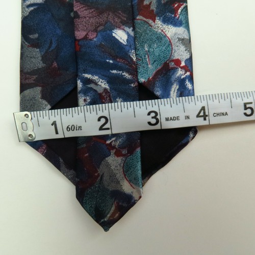 Vintage Oscar De La Renta Abstract Watercolor Mens Floral Tie Blue Red 57"x3.75" - Picture 6 of 6
