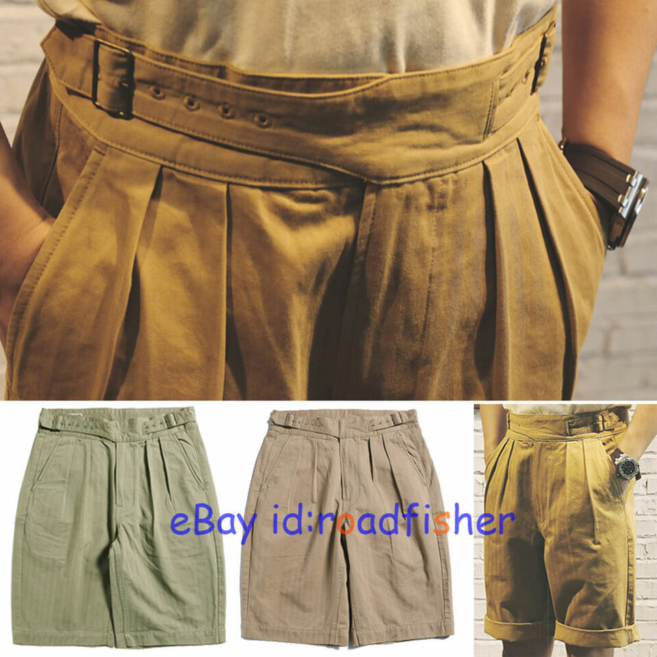 HBT Gurkha Shorts Men's Cotton Retro British Army Short Military Pants Workwear