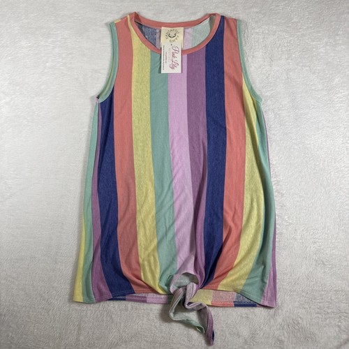 Fantastic Fawn NWT M Boho Multicolor Stripe Knot Front Tank Made in USA