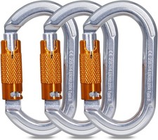 22KN Auto Locking Climbing Carabiner Clips, Heavy Duty Climbing Carabiners Twist