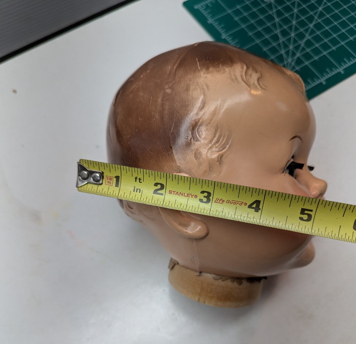 Vintage 1950s Hard Plastic Blinking Blue Eyes Baby Doll Head W