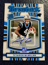 2025 Donruss Tetaroia McMillan Throwback Rated Rookie Auto #/49 Panthers KHH 