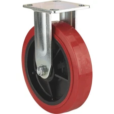 Ironton Standard-Duty 8in. Rigid Polyurethane Caster, 880-Lb. Capacity, Red