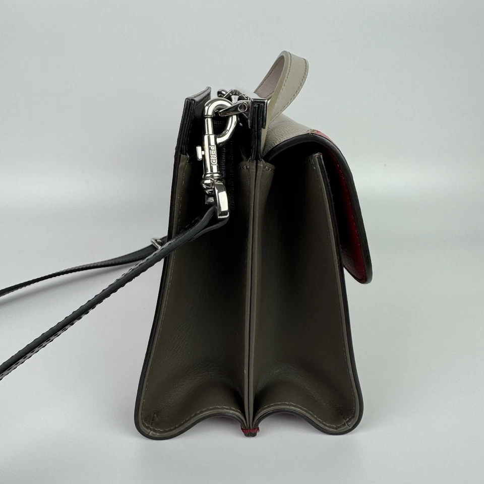 Bolso Bandolera Fendi Monster Pequeño Demi Jour Cuero 2 Vías Multicolor AUTÉNTICO Foto 4 de 4