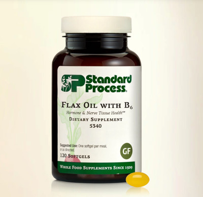 Standard Process Flax Oil w/ B6 : 630mg, 120 Softgels : New Sealed Bottle in Box