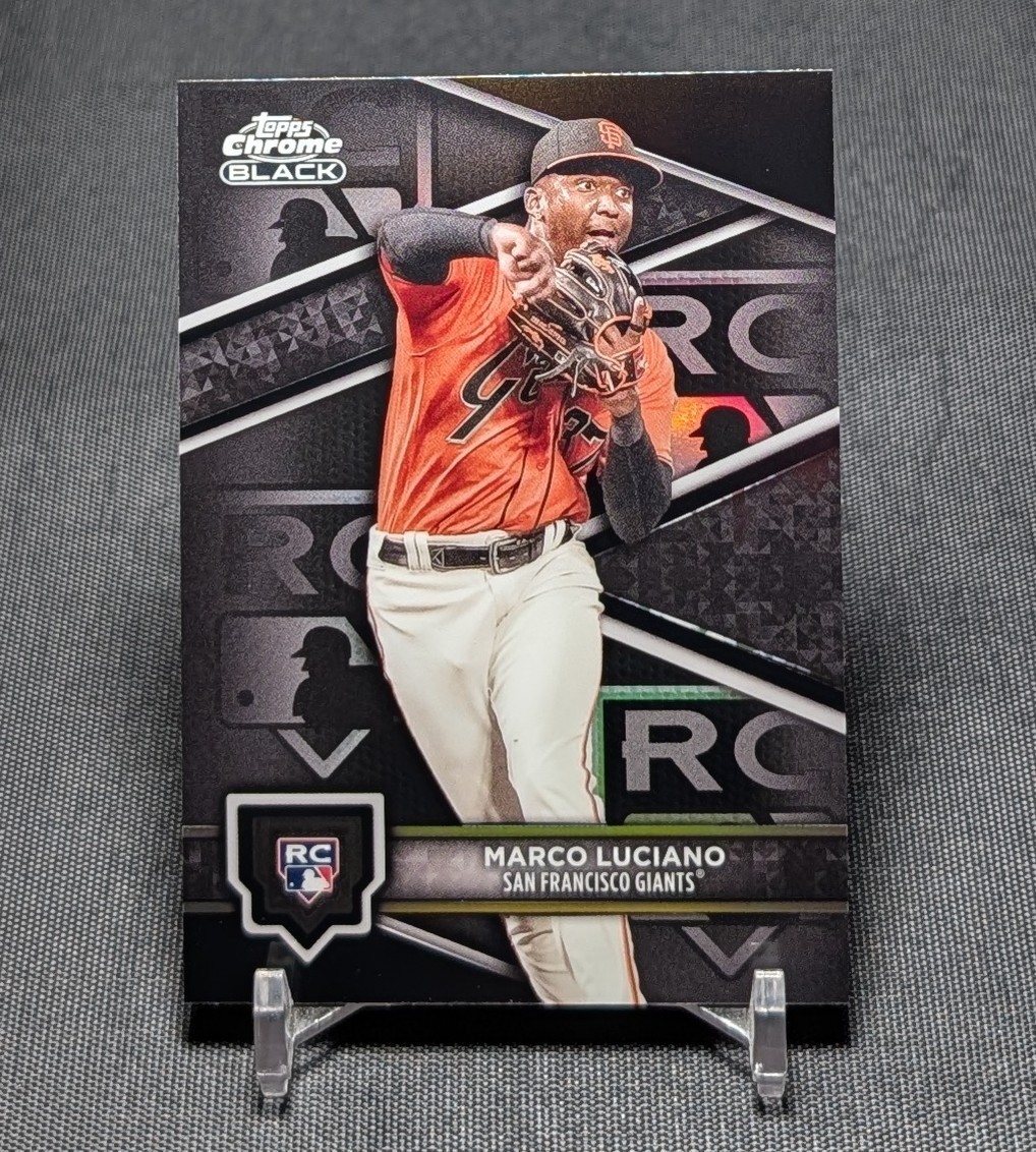 Marco Luciano Rookie Design Variation RC 2024 Topps Chrome Black Card #7 Pirates