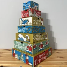 Harry & David 12 Days of Christmas Advent Gift Box With Empty Drawers Height 17"