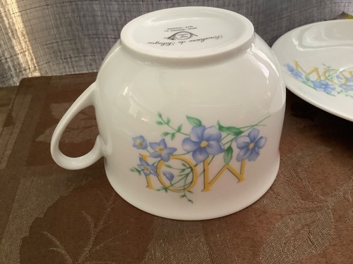 Set tazze da tè e piattini Limoges Porcelaine De Sologne oversize 'MOI' Francia - Foto 10 di 12